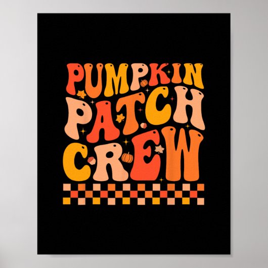 Groovy Pumpkin Patch Crew Herfst Sfeer Autumn Beda Poster (Voorkant)