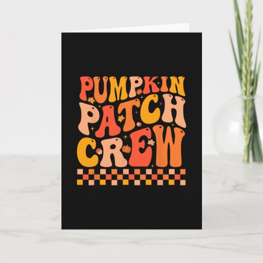 Groovy Pumpkin Patch Crew Herfst Sfeer Autumn Dank Kaart (Voorkant)