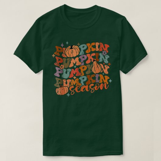 Groovy Pumpkin Season Hallo Herfst Vibes Retro T-shirt (Design voorkant)