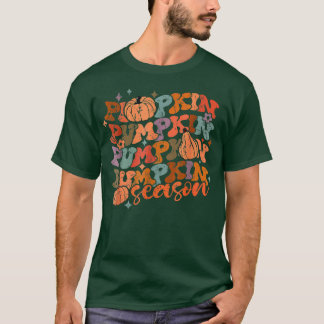 Groovy Pumpkin Season Hallo Herfst Vibes Retro T-shirt