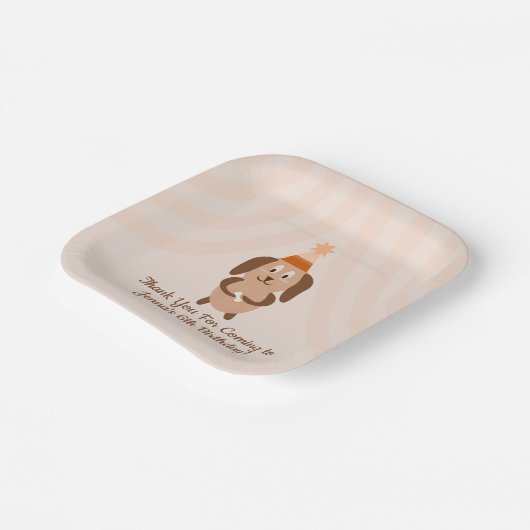 Groovy Puppy Birthday Party Papieren Bordje (Gebogen)