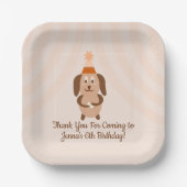 Groovy Puppy Birthday Party Papieren Bordje (Voorkant)
