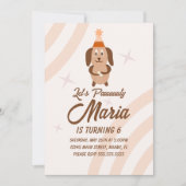 Groovy Puppy Birthday Paw-ty Animal Kaart (Voorkant)