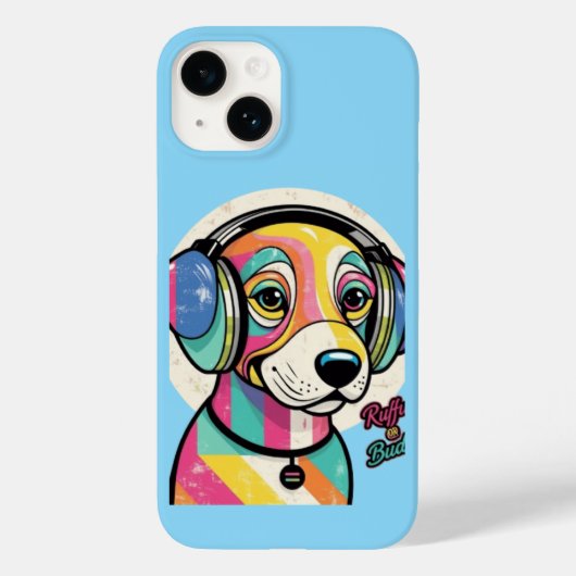 Groovy Puppy: een kleurrijke hond Case-Mate iPhone Case (Achterkant)