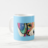 Groovy Puppy: een kleurrijke hond Koffiemok (Voorkant links)