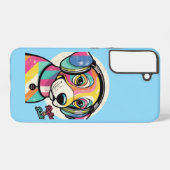 Groovy Puppy: een kleurrijke hond Samsung Galaxy Hoesje (Achterkant horizontaal)