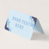 Groovy Puppy Food Tent for Birthday Party Blue Visitekaartje (Achterkant)