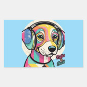 Groovy Puppy Rechthoekige Sticker (Voorkant)