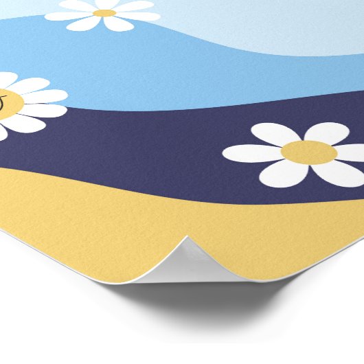 Groovy Puppy Welcome Sign Poster Birthday Blue (Hoek)