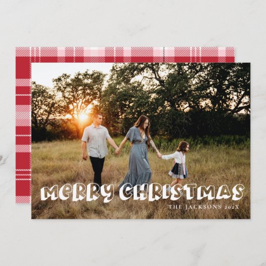 Groovy Quirky Merry Christmas Design Feestdagenkaart (Voorkant / Achterkant)