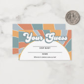 Groovy Raad eens hoeveel Retro Sunshine Baby showe Notitiekaartje (Voorkant / Achterkant in situ)