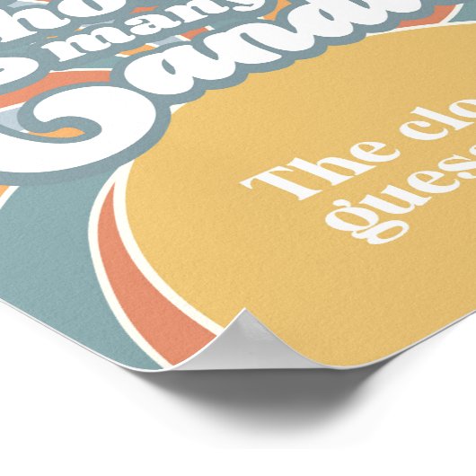 Groovy Raad eens hoeveel Snoepjes Retro Shower Gam Poster (Hoek)