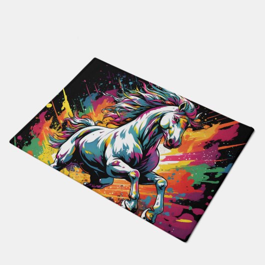 Groovy  Race Paard Pop Art Deurmat (Schuin)