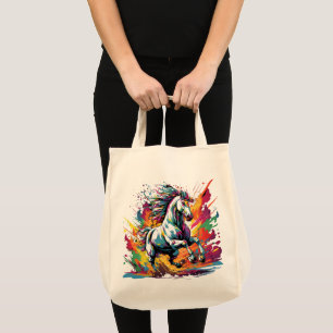 Groovy  Race Paard Pop Art Tote Bag