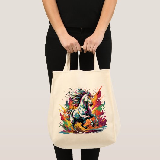 Groovy  Race Paard Pop Art Tote Bag (Voorkant (product))