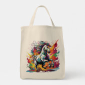 Groovy  Race Paard Pop Art Tote Bag (Achterkant)