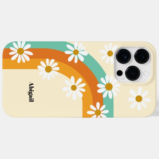 Groovy Rainbow 1970s Style Boho Daisy gepersonalis Case-Mate iPhone Case (Achterkant (horizontaal))