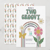 Groovy Rainbow | 2e verjaardag Kaart (Voorkant / Achterkant)