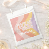 Groovy rainbow 5 is een vibe 60's retro daisy cool bedankzakje (Geknipt)