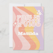 Groovy Rainbow 5 is een Vibe 60's retro daisy foto Kaart (Achterkant)