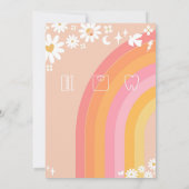 Groovy Rainbow 5de Verjaardagsuitnodiging Kaart (Achterkant)