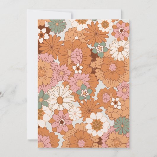 Groovy Rainbow Baby shower nodigt 70 s uit Kaart (Achterkant)