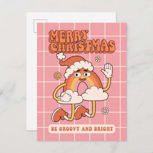 Groovy Rainbow Christmas - Wees helder en vrolijk Feestdagenkaart (Voorkant / Achterkant)