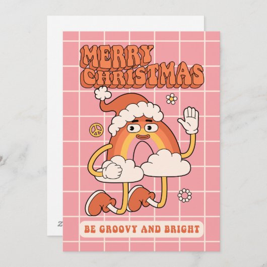 Groovy Rainbow Christmas - Wees helder en vrolijk Feestdagenkaart (Voorkant / Achterkant)