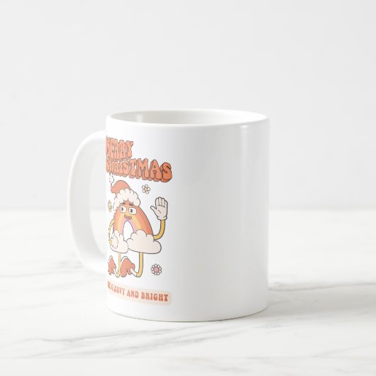 Groovy Rainbow Christmas - Wees helder en vrolijk Koffiemok (Voorkant links)