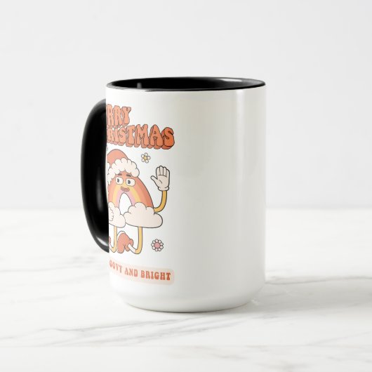 Groovy Rainbow Christmas - Wees helder en vrolijk Mok (Voorkant links)