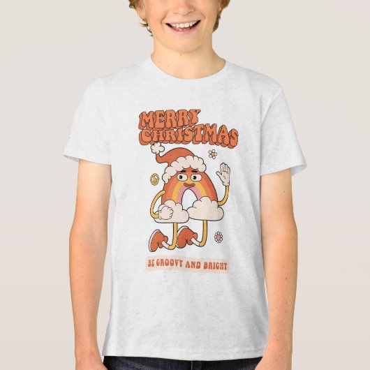 Groovy Rainbow Christmas - Wees helder en vrolijk Tri-Blend Shirt (Voorkant)