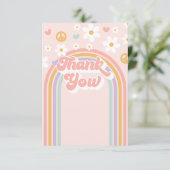 Groovy Rainbow Dank u Bedankkaart (Staand voorkant)