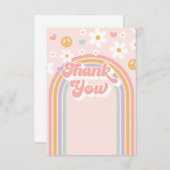 Groovy Rainbow Dank u Bedankkaart (Voorkant / Achterkant)