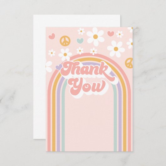 Groovy Rainbow Dank u Bedankkaart (Voorkant / Achterkant)