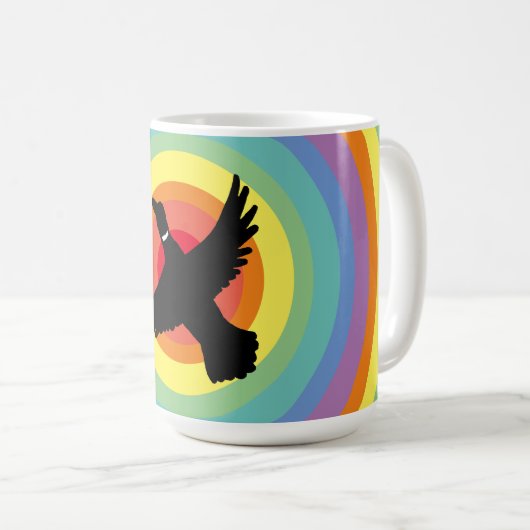Groovy Rainbow Duck Koffiemok (Voorkant rechts)