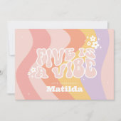 Groovy Rainbow Five is een Vibe 60's retro madelie Kaart (Voorkant)