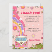 Groovy Rainbow Floral bedankje Kaart (Voorkant)