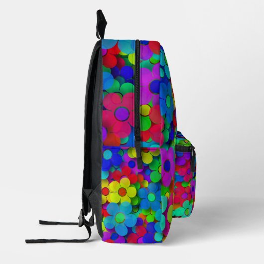 Groovy Rainbow Flowers Bedrukte Rugzak (Links)