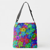 Groovy Rainbow Flowers Crossbody Tas (Achterkant)