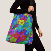 Groovy Rainbow Flowers Crossbody Tas (Dichtbij)
