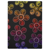 Groovy Rainbow Flowers Design Klembord (Achterkant)
