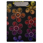 Groovy Rainbow Flowers Design Klembord (Voorkant)