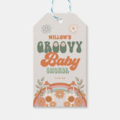 Groovy Rainbow Hippie Baby shower Favor Cadeau Lab Cadeaulabel (Voorkant)