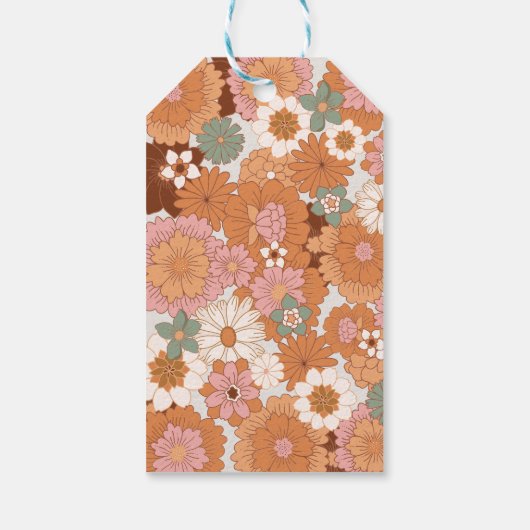 Groovy Rainbow Hippie Baby shower Favor Cadeau Lab Cadeaulabel (Achterkant)