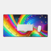 Groovy Rainbow Modern Abstract Bureaumat (Keyboard & Muis)