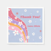 Groovy Rainbow Retro Verjaardagsfeestservetten Servet (Voorkant)