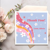 Groovy Rainbow Retro Verjaardagsfeestservetten Servet