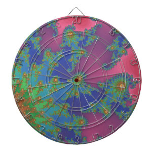 Groovy Rainbow Seapaarden Fractal Art Dartbord