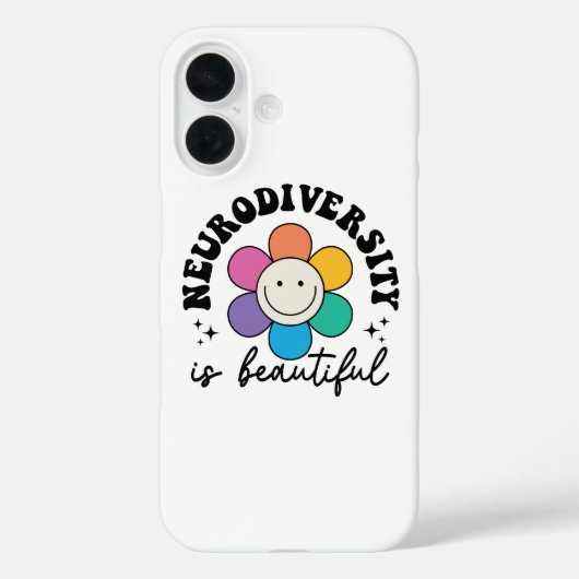 Groovy Rainbow Smiley Flower Neurodiversity Case-Mate iPhone Case (Achterkant)