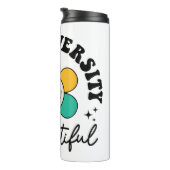 Groovy Rainbow Smiley Flower Neurodiversity Thermosbeker (Geroteerd rechts)